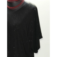 Wieczorowa tunika Oversize z błyszczącą niteczką - czarna